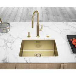 FRANKE MYTHOS MASTERPIECE EINHAND SPÜLTISCHMISCHER MIT VERSTELLBARER BRAUSE EDELSTAHL GOLD