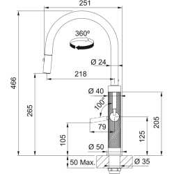 FRANKE MYTHOS MASTERPIECE GRIFO MONOCOMANDO PARA FREGADERO ACERO INOXIDABLE GOLD