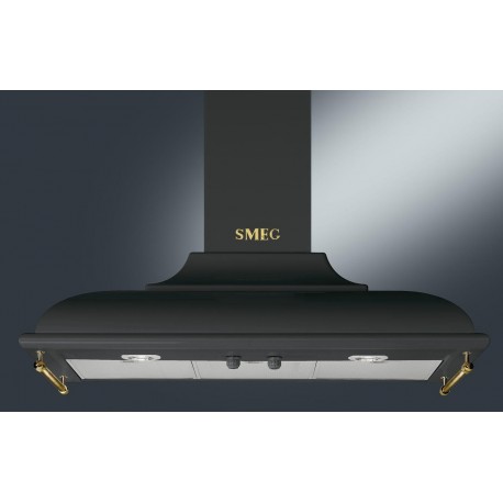 SMEG DEKORWANDHAUBE KC19AOE ANTHRAZIT DESIGNLINIE CORTINA 90 CM EEK A