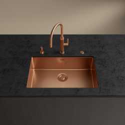 FRANKE MYTHOS MASTERPIECE ROBINET MITIGEUR MONOCOMMANDE AVEC DOUCHETTE EXTRACTIBLE ACIER INOX CUIVRE