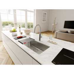 FRANKE MYTHOS MASTERPIECE MISCELATORE MONOCOMANDO CON DOCCETTA ESTRAIBILE ACCIAIO INOX SATINATO