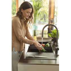 FRANKE MYTHOS EOS NEO ROBINET MITIGEUR MONOCOMMANDE AVEC DOUCHETTE EXTRACTIBLE ACIER INOX ANTHRACITE