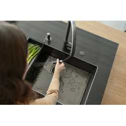 FRANKE MYTHOS EOS NEO ROBINET MITIGEUR MONOCOMMANDE AVEC DOUCHETTE EXTRACTIBLE ACIER INOX ANTHRACITE