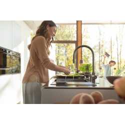 FRANKE MYTHOS EOS NEO ROBINET MITIGEUR MONOCOMMANDE AVEC DOUCHETTE EXTRACTIBLE ACIER INOX ANTHRACITE