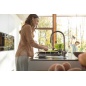 FRANKE MYTHOS EOS NEO ROBINET MITIGEUR MONOCOMMANDE AVEC DOUCHETTE EXTRACTIBLE ACIER INOX ANTHRACITE