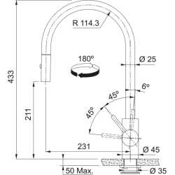 FRANKE MYTHOS EOS NEO GRIFO MONOCOMANDO PARA FREGADERO ACERO INOXIDABLE ANTRACITA