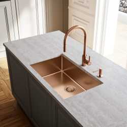 FRANKE MYTHOS EOS NEO ROBINET MITIGEUR MONOCOMMANDE AVEC DOUCHETTE EXTRACTIBLE ACIER INOX CUIVRE
