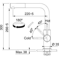 FRANKE SMART GLENDA GRIFO MONOCOMANDO PARA FREGADERO ACERO INOXIDABLE SATINADO