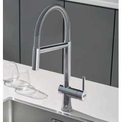 FRANKE ACTIVE SEMI PRO LEVER SINK MIXER TAP WITH DOUBLE JET HAND SHOWER CHROME