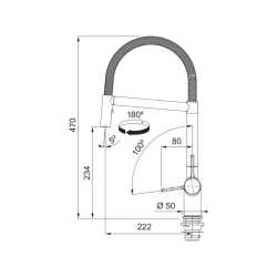 FRANKE ACTIVE SEMI PRO ROBINET MITIGEUR MONOCOMMANDE AVEC DOUCHETTE DOUBLE JETS CHROME
