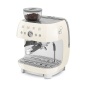 SMEG ESPRESSO COFFEE MACHINE  WITH GRINDER CREAM 50'S STYLE