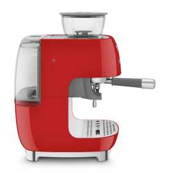 SMEG CAFETERA ESPRESSO CON MOLINILLO INCORPORADO ROJO ESTILO AÑOS 50