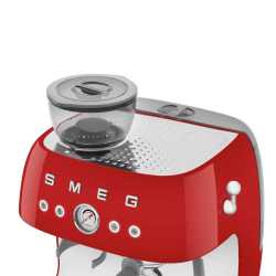 SMEG CAFETERA ESPRESSO CON MOLINILLO INCORPORADO ROJO ESTILO AÑOS 50