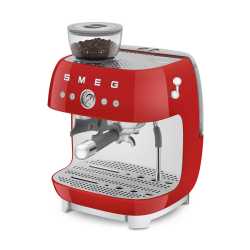 SMEG 50er JAHRE RETRO STIL ESPRESSO-KAFFEEMASCHINE MIT MAHLWERK ROT