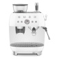 SMEG 50er JAHRE RETRO STIL ESPRESSO-KAFFEEMASCHINE MIT MAHLWERK WEISS