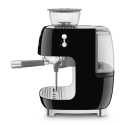 SMEG ESPRESSO COFFEE MACHINE  WITH GRINDER BLACK 50'S STYLE