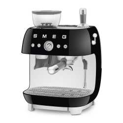 SMEG 50er JAHRE RETRO STIL ESPRESSO-KAFFEEMASCHINE MIT MAHLWERK SCHWARZ