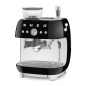 SMEG 50er JAHRE RETRO STIL ESPRESSO-KAFFEEMASCHINE MIT MAHLWERK SCHWARZ