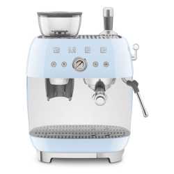 SMEG ESPRESSO COFFEE MACHINE WITH GRINDER PASTEL BLUE 50'S STYLE