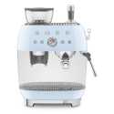 SMEG ESPRESSO COFFEE MACHINE WITH GRINDER PASTEL BLUE 50'S STYLE