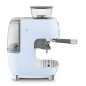 SMEG 50er JAHRE RETRO STIL ESPRESSO-KAFFEEMASCHINE MIT MAHLWERK PASTELLBLAU