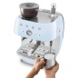 SMEG ESPRESSO COFFEE MACHINE WITH GRINDER PASTEL BLUE 50'S STYLE