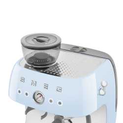 SMEG 50er JAHRE RETRO STIL ESPRESSO-KAFFEEMASCHINE MIT MAHLWERK PASTELLBLAU
