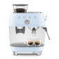 SMEG 50er JAHRE RETRO STIL ESPRESSO-KAFFEEMASCHINE MIT MAHLWERK PASTELLBLAU