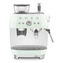 SMEG ESPRESSO COFFEE MACHINE WITH GRINDER PASTEL GREEN 50'S STYLE