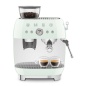 SMEG MACHINE À CAFÉ AVEC BROYEUR VERT D'EAU ESTHÉTIQUE ANNÉES 50