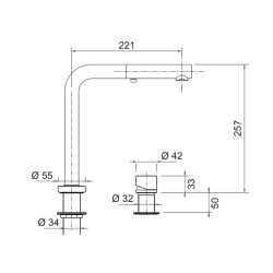 SCHOCK AQUADOUBLE KITCHEN SINK MIXER TAP WITH KNOB AND PULL OUT SPRAY MATT BLACK