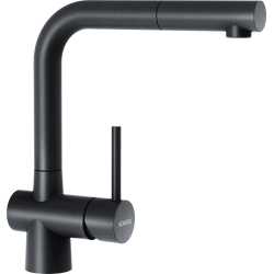 SCHOCK LAIOS SINGLE LEVER SINK MIXER TAP WITH PULL OUT SPRAY STAINLESS STEEL MATT BLACK