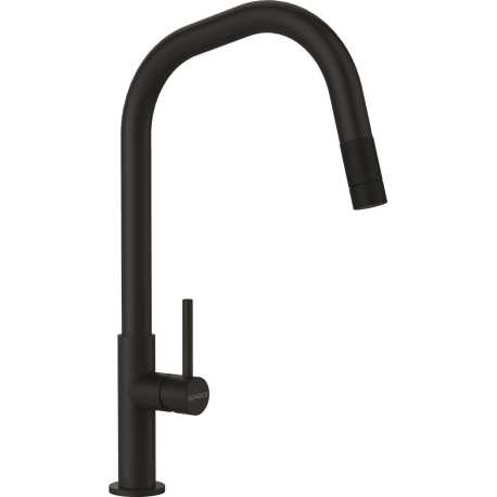 SCHOCK TALINOS SINGLE LEVER KITCHEN SINK MIXER TAP WITH PULL OUT SPRAY MATT BLACK
