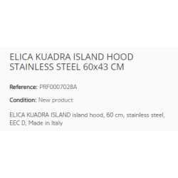 CAMPANA A ISLA ELICA KUADRA ISLAND ACERO INOX 60x43 CM