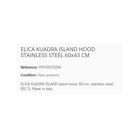 ELICA KUADRA ISLAND INSELHAUBE EDELSTAHL 60x43 CM