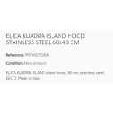 CAPPA A ISOLA ELICA KUADRA ISLAND ACCIAIO INOX 60x43 CM