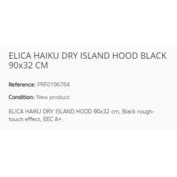 ELICA HAIKU DRY SCHWARZ 90x32 CM INSELHAUBE