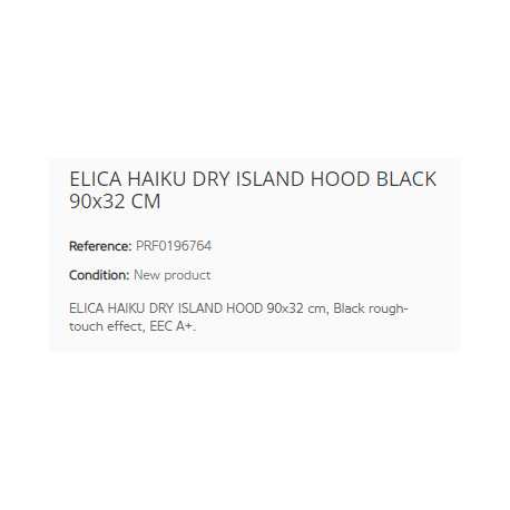 CAPPA A ISOLA ELICA HAIKU DRY NERA 90x32 CM