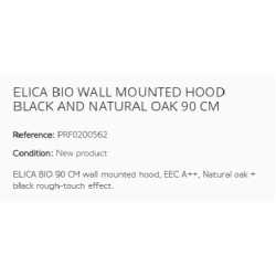 ELICA BIO WALL MOUNTED HOOD BLACK AND NATURAL OAK 90 CM