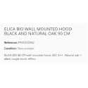 ELICA BIO WALL MOUNTED HOOD BLACK AND NATURAL OAK 90 CM