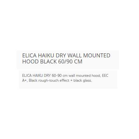 CAPPA A PARETE ELICA HAIKU DRY NERA 60/90 CM