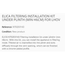 ELICA FILTERING INSTALLATION KIT UNDER PLINTH (MIN H6CM) FOR LHOV