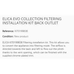 ELICA EVO COLLECTION FILTERING INSTALLATION KIT BACK OUTLET