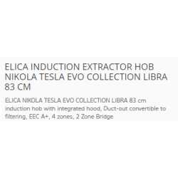 ELICA INDUCTION EXTRACTOR HOB NIKOLA TESLA EVO COLLECTION LIBRA 83 CM