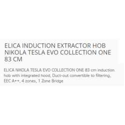 ELICA INDUCTION EXTRACTOR HOB NIKOLA TESLA EVO COLLECTION ONE 83 CM