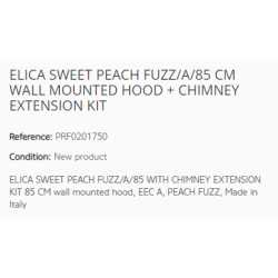 ELICA HOTTE DÉCORATIVE MURALE SWEET PEACH FUZZ/A/85 CM + KIT EXTENSION CHEMINÉE CL. A