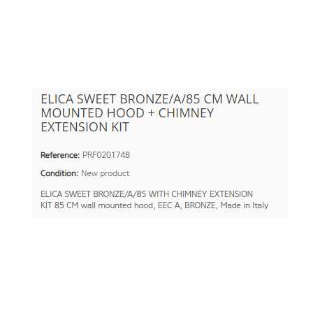 ELICA SWEET BRONZE/A/85 CM + KAMIN ERWEITERUNGSSATZ WANDHAUBE EEK A