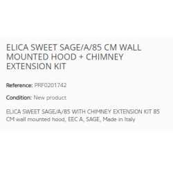 CAPPA A PARETE ELICA SWEET SAGE/A/85 CM + KIT ESTENSIONE CAMINO CLASSE A