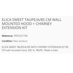 CAPPA A PARETE ELICA SWEET TAUPE/A/85 CM + KIT ESTENSIONE CAMINO CLASSE A