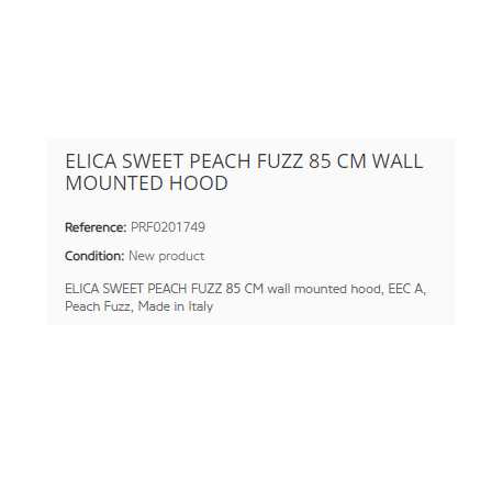 ELICA HOTTE DÉCORATIVE MURALE SWEET PEACH FUZZ 85 CM CL. A